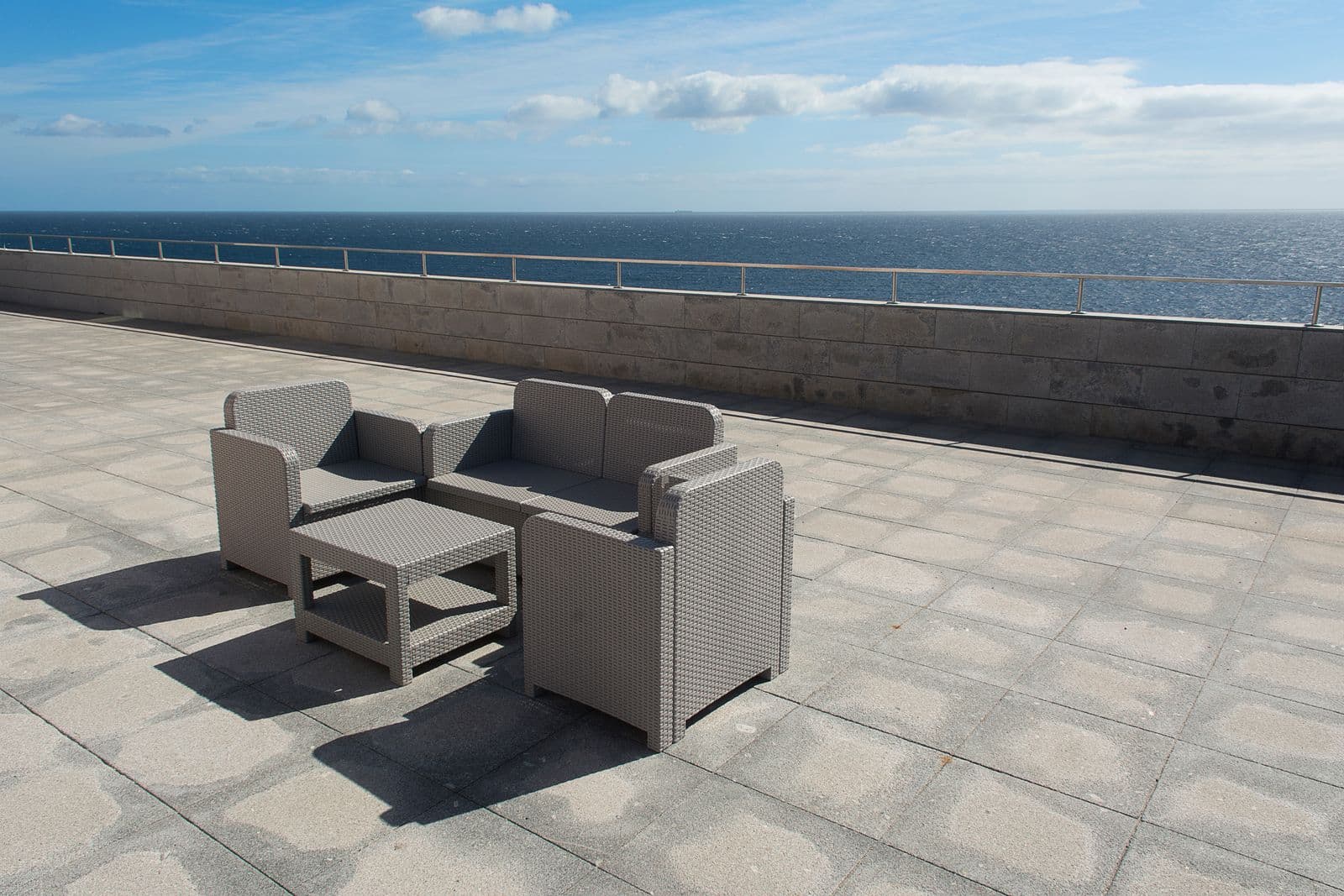 Large-Format Slab — Large-format pavers on an open terrace